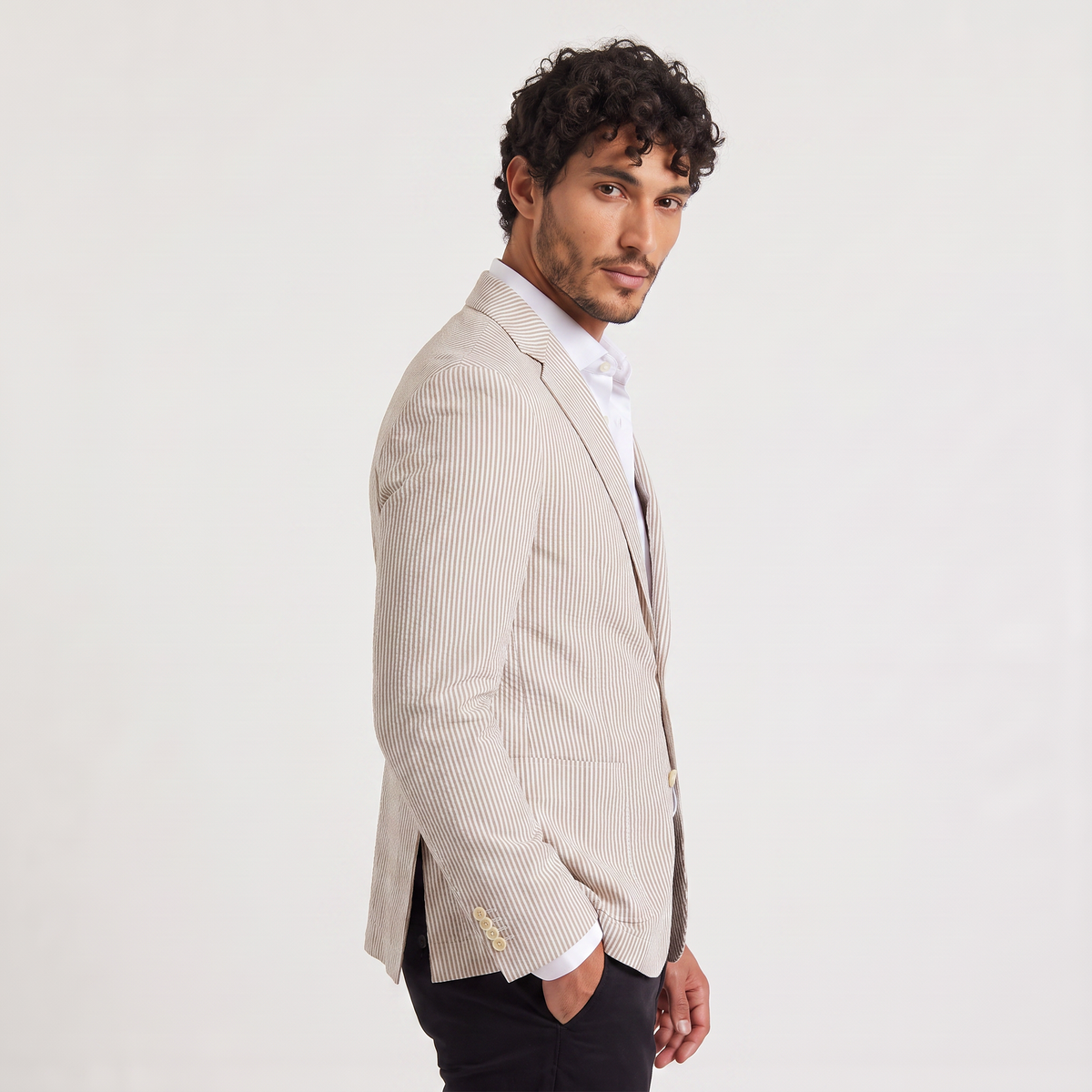 Men's Striped Tailored Blazer