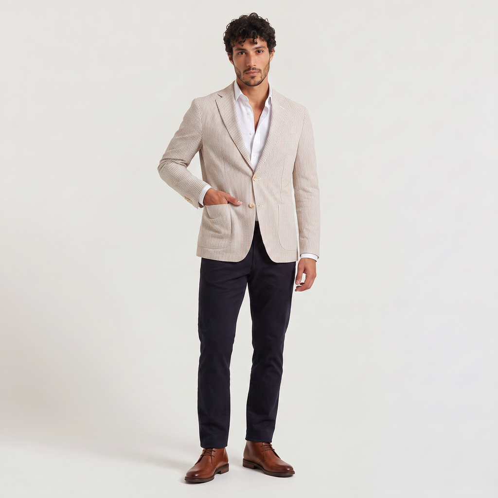 Men's Striped Tailored Blazer