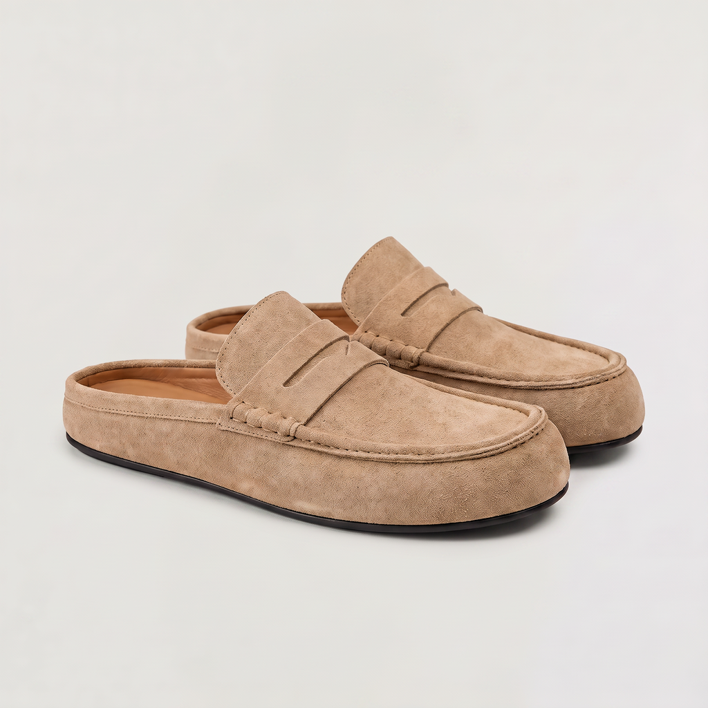 Men's Backless Mule Suede-Look Loafers