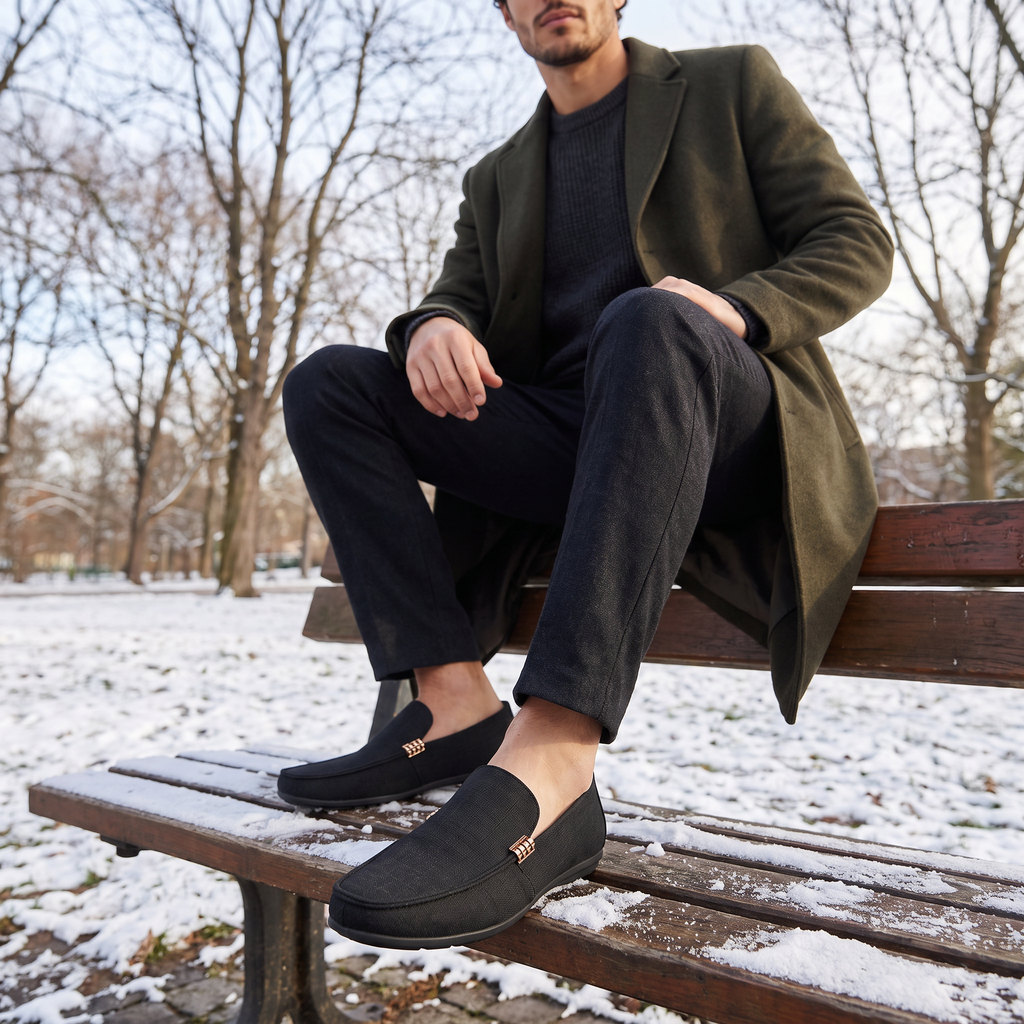 Men's Canvas Textured Slip-On Loafers