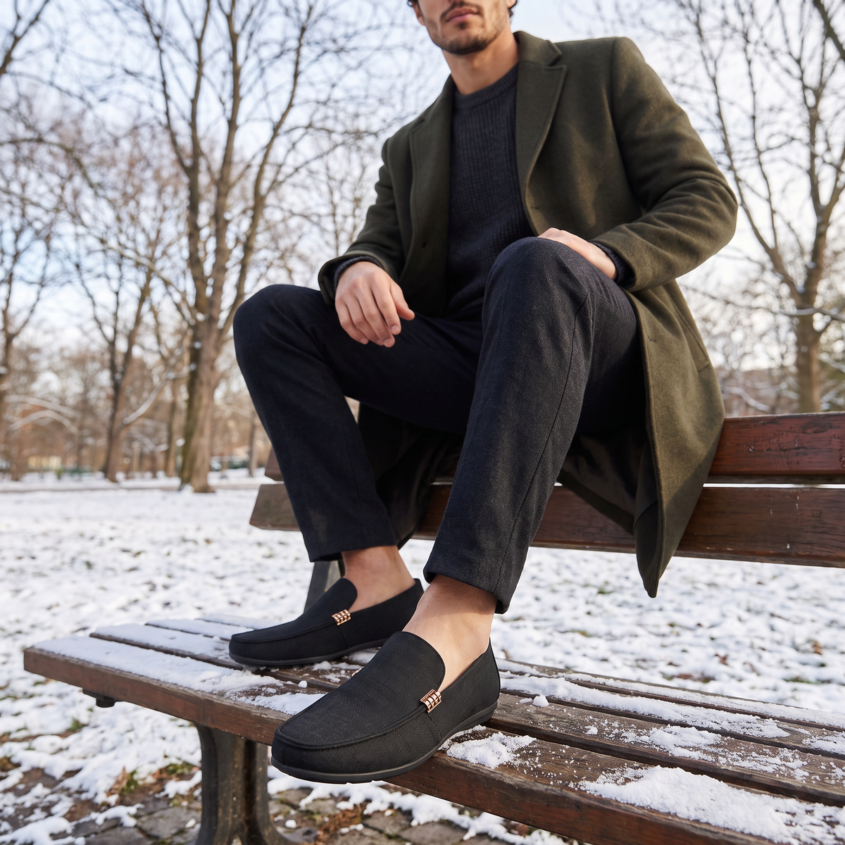 Men's Canvas Textured Slip-On Loafers