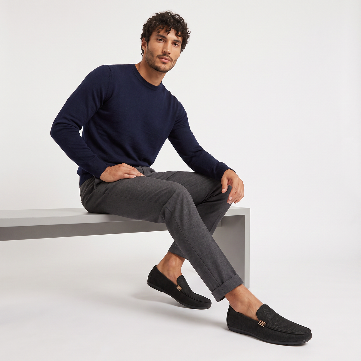 Men's Canvas Textured Slip-On Loafers