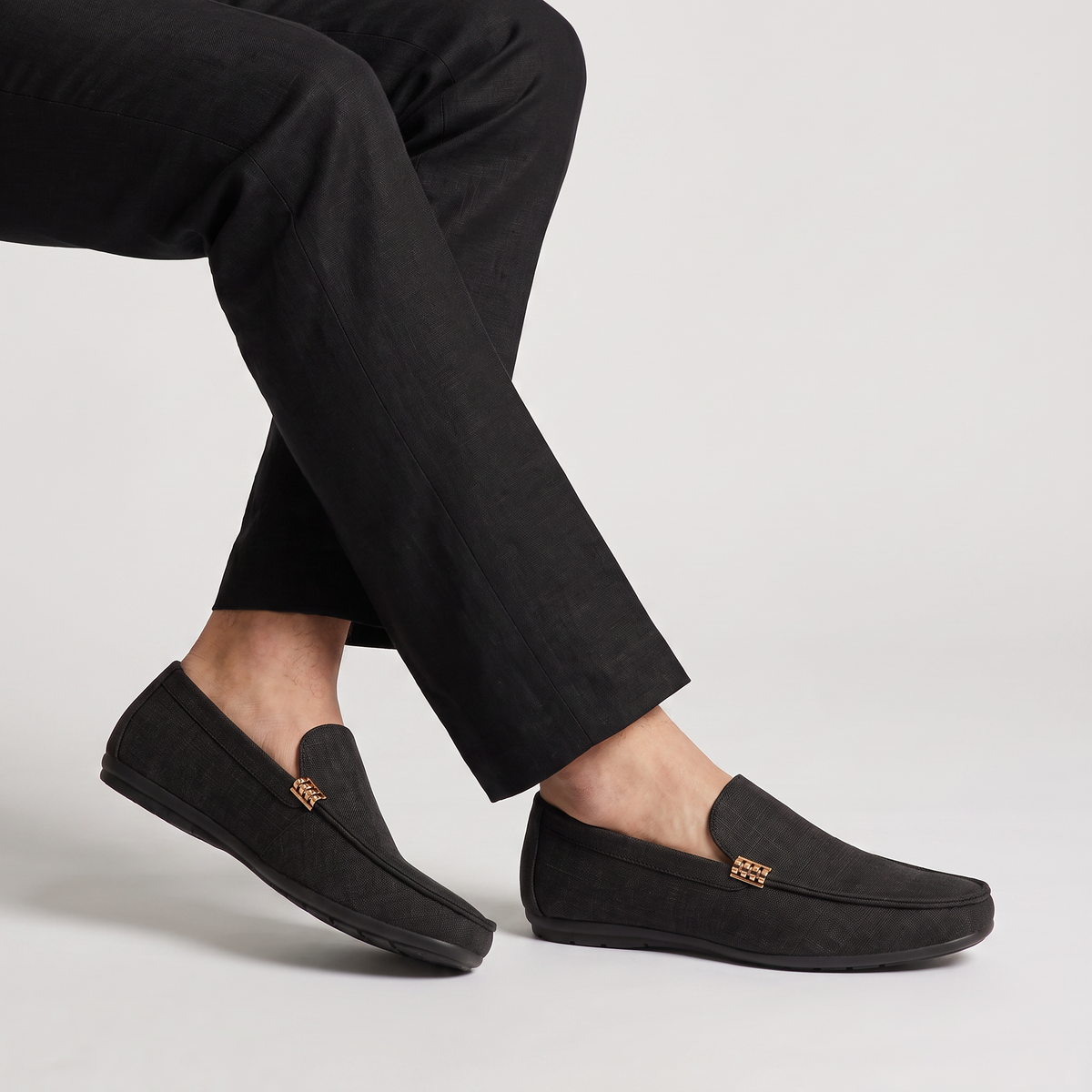 Men's Canvas Textured Slip-On Loafers