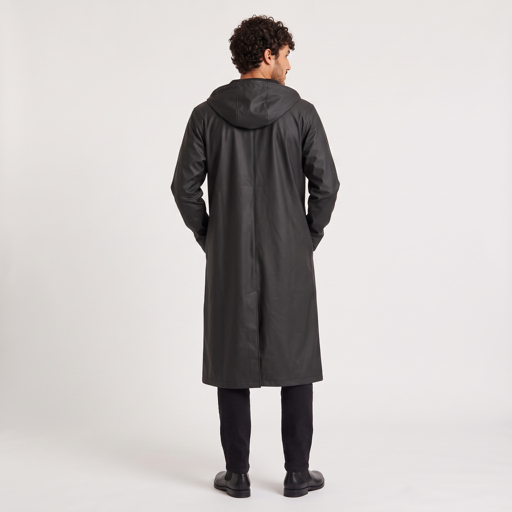 Men's Extra Long Hooded Raincoat