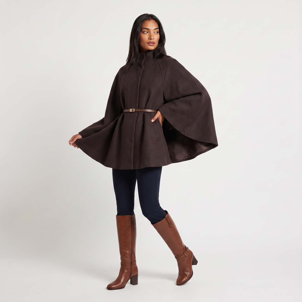 Women's Long Knit Poncho – Cape Coat