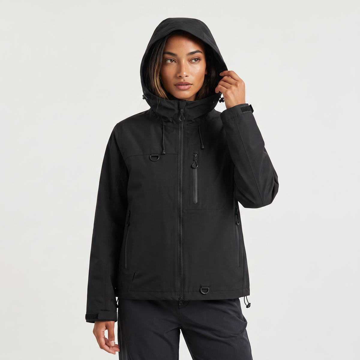 Women's Short Hooded Rain Jacket