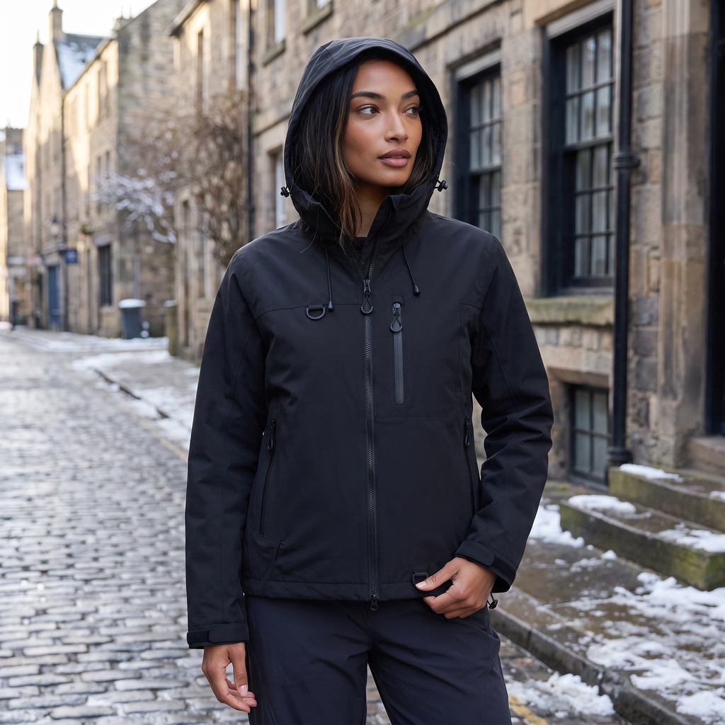 Women's Short Hooded Rain Jacket