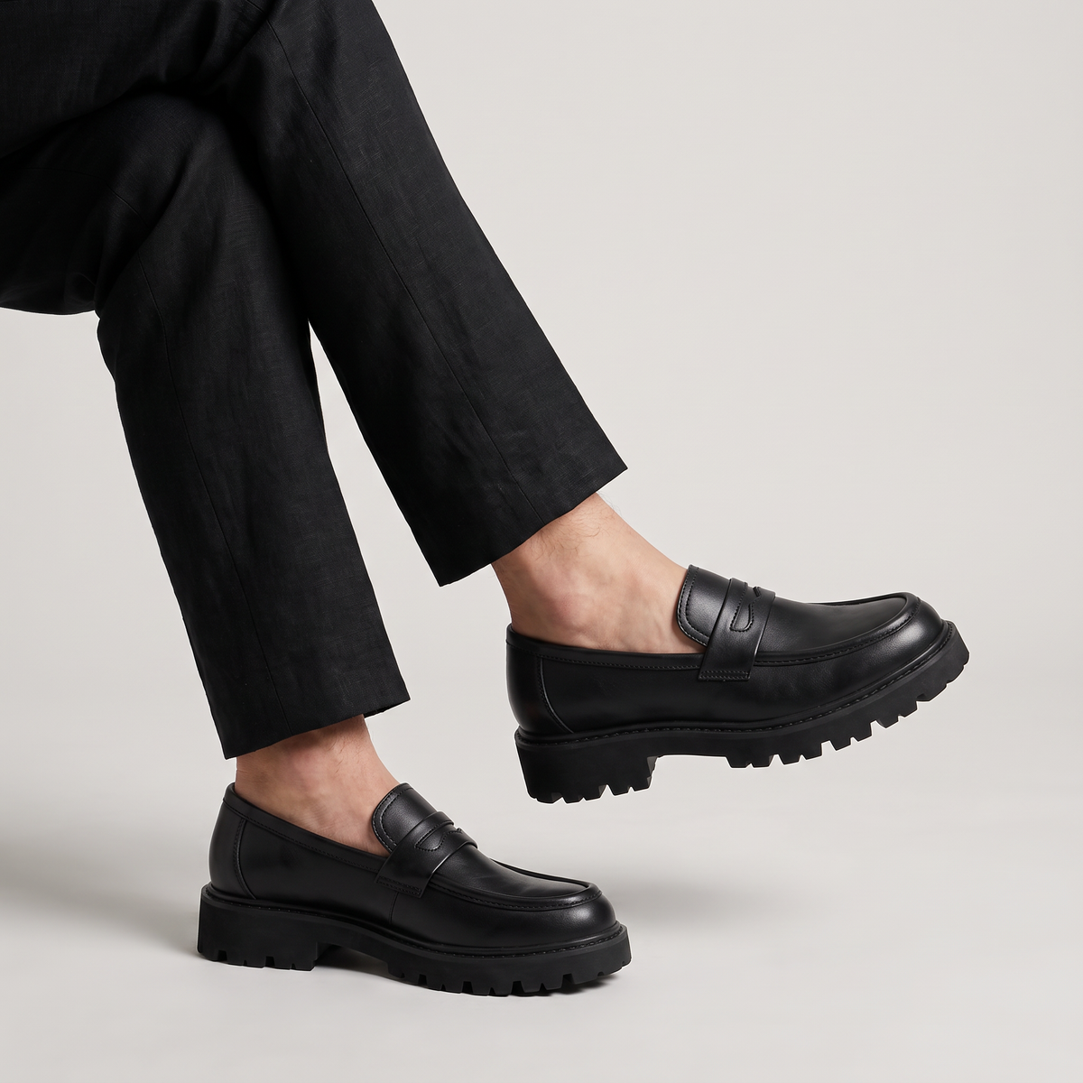 Men's Chunky Penny Loafers - Lug Sole Slip On