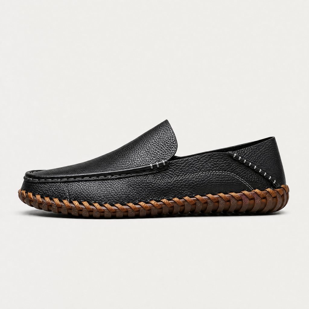 Men's Leather Handstitched Slip-On Loafers