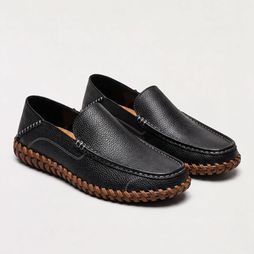 Men's Leather Handstitched Slip-On Loafers