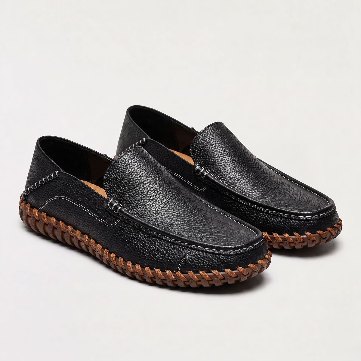 Men's Leather Handstitched Slip-On Loafers