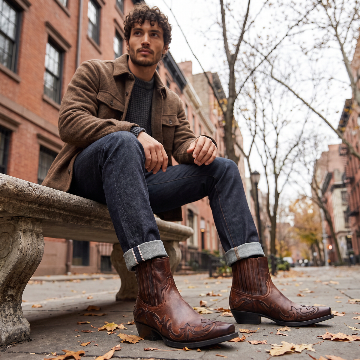 Men's Square Toe Western-Style Boots