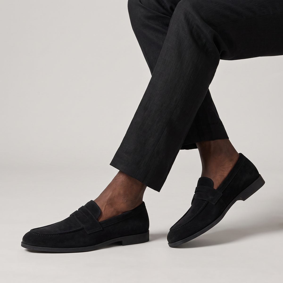 Men's Suede-Look Penny Loafers