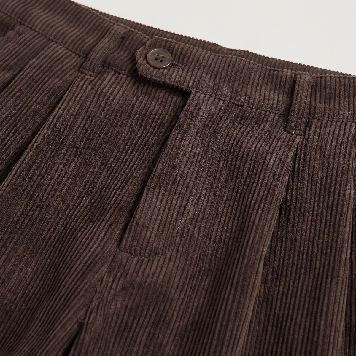 Men's Wide-Leg Pleated Corduroy Trousers