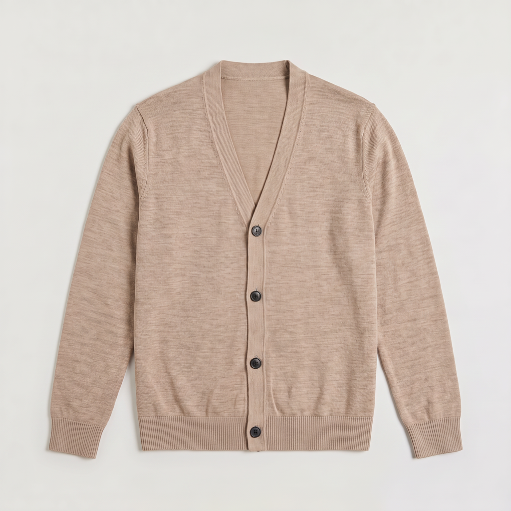 Men's Knit V-Neck Button-Front Cardigan Jumper