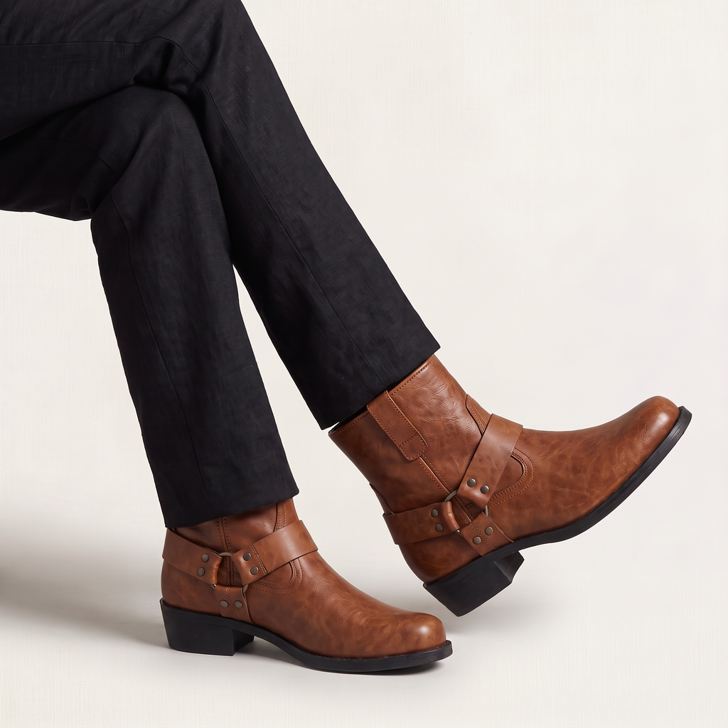 Men's Harness Strap Ankle Boots