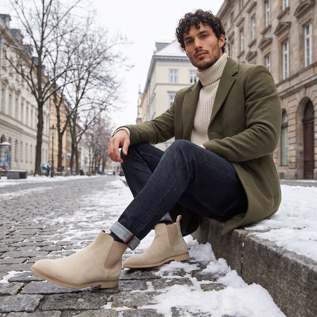 Men's Suede-Look Chelsea Boots