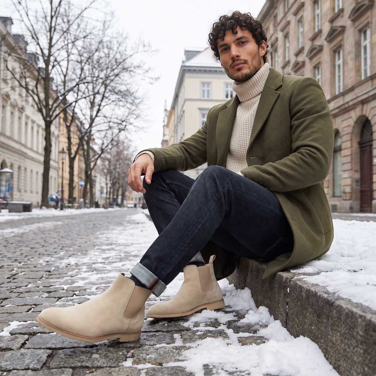 Men's Suede-Look Chelsea Boots