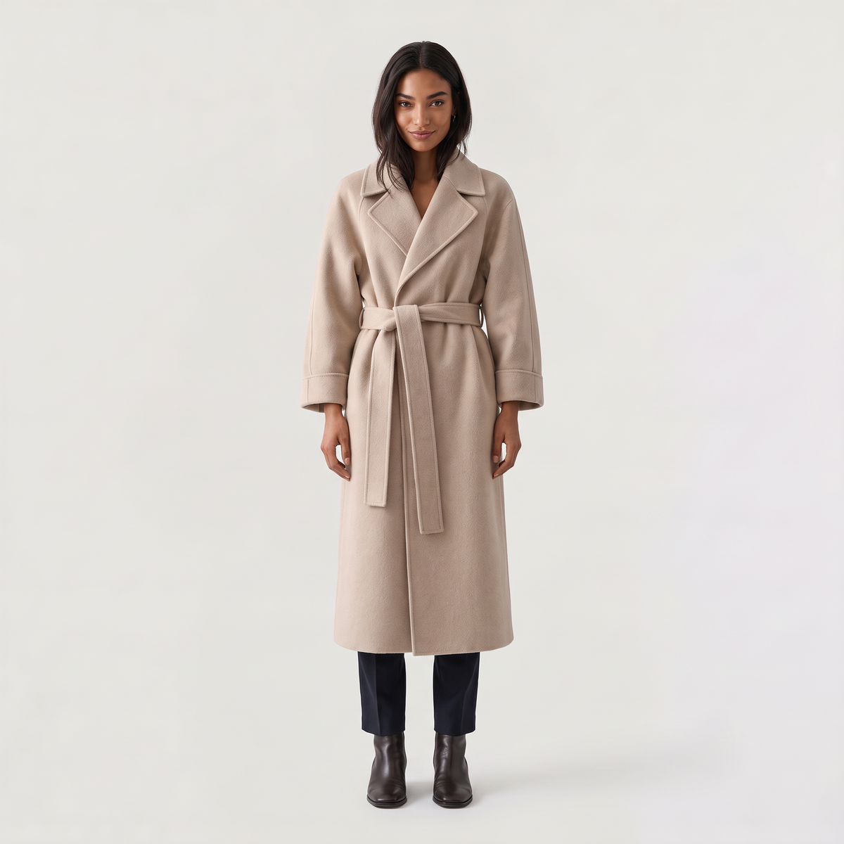 Women's Belted Longline Coat