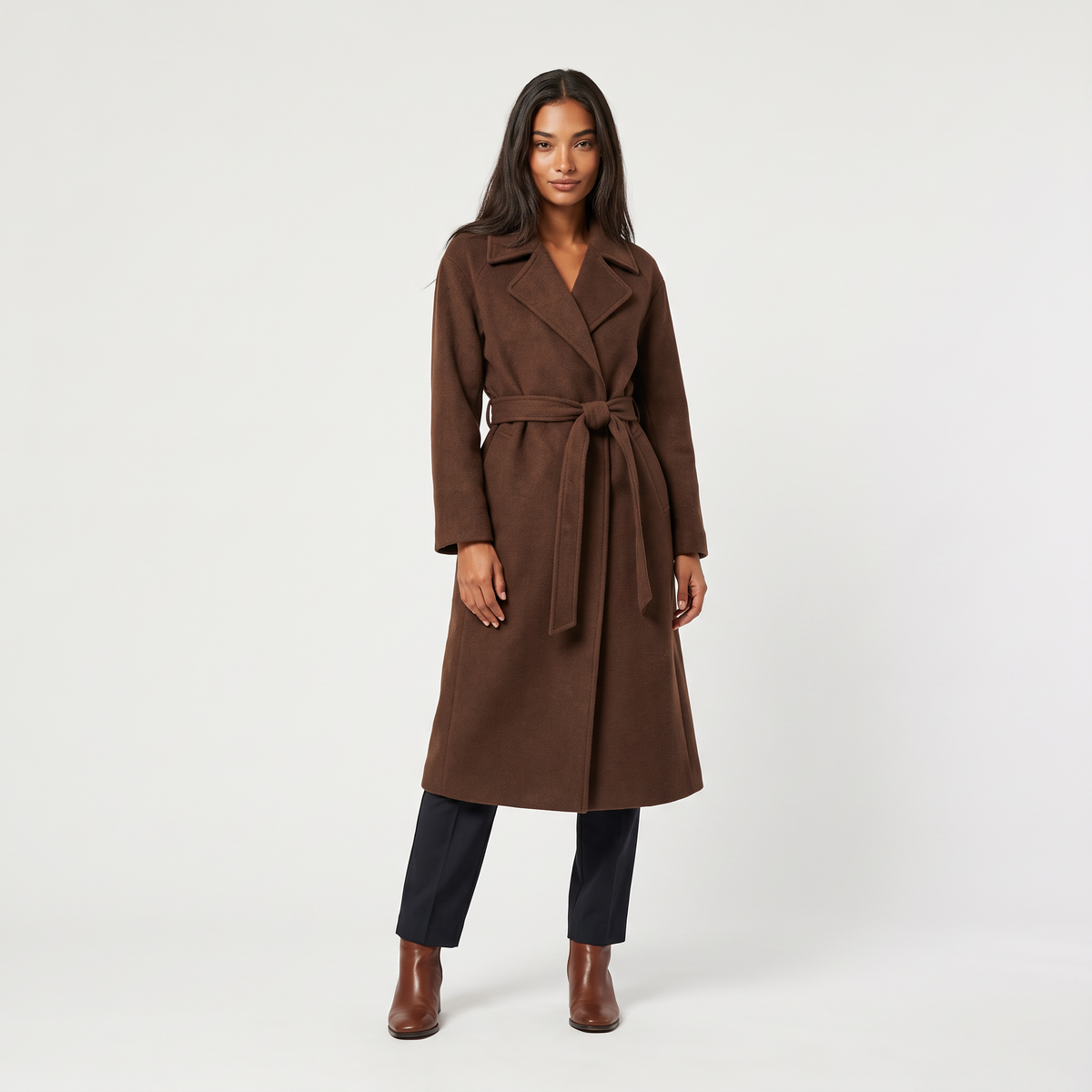 Women's Belted Longline Coat