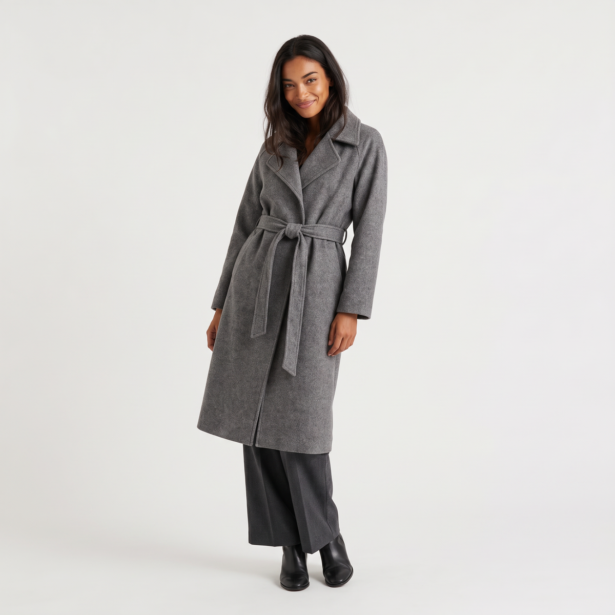 Women's Belted Longline Coat