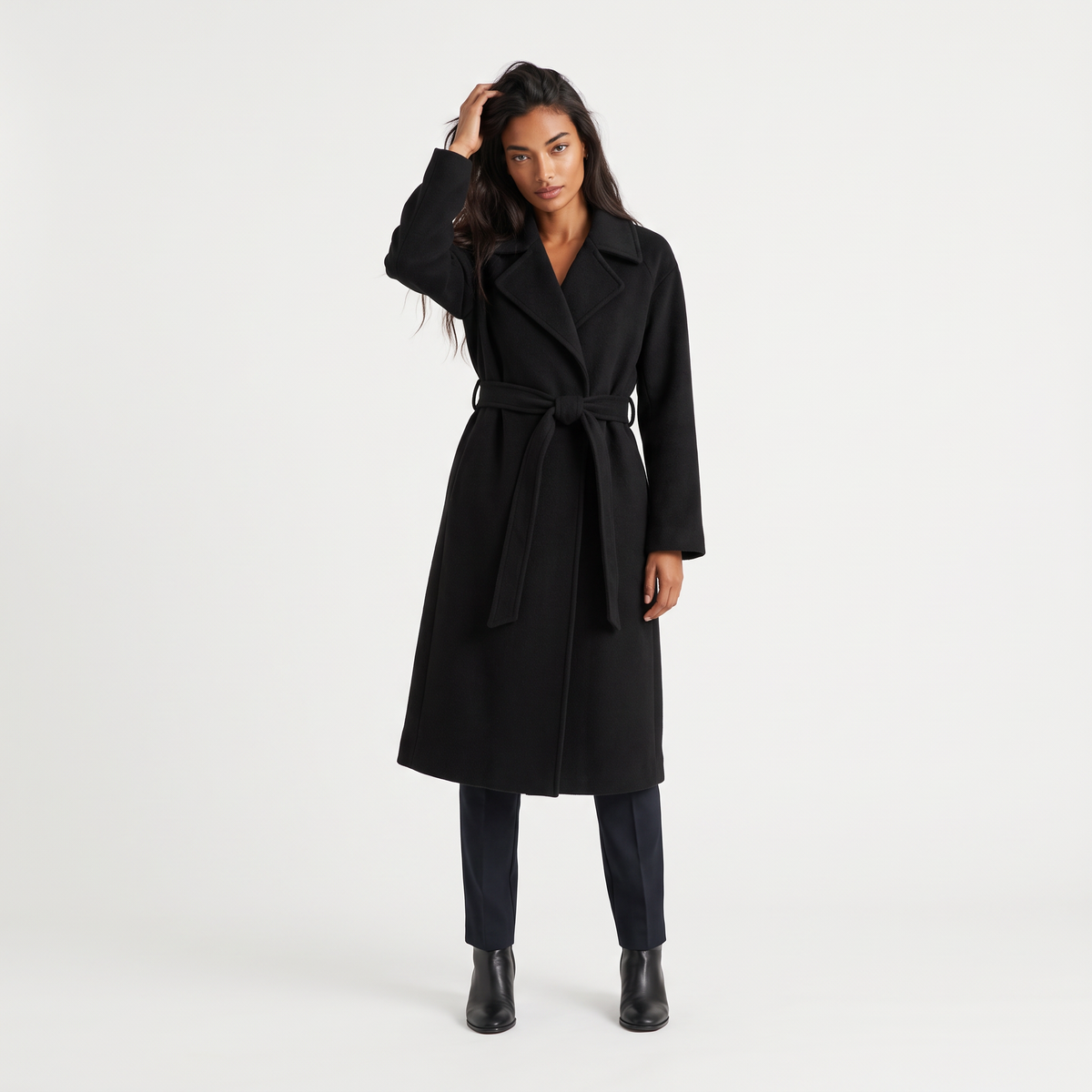 Women's Belted Longline Coat