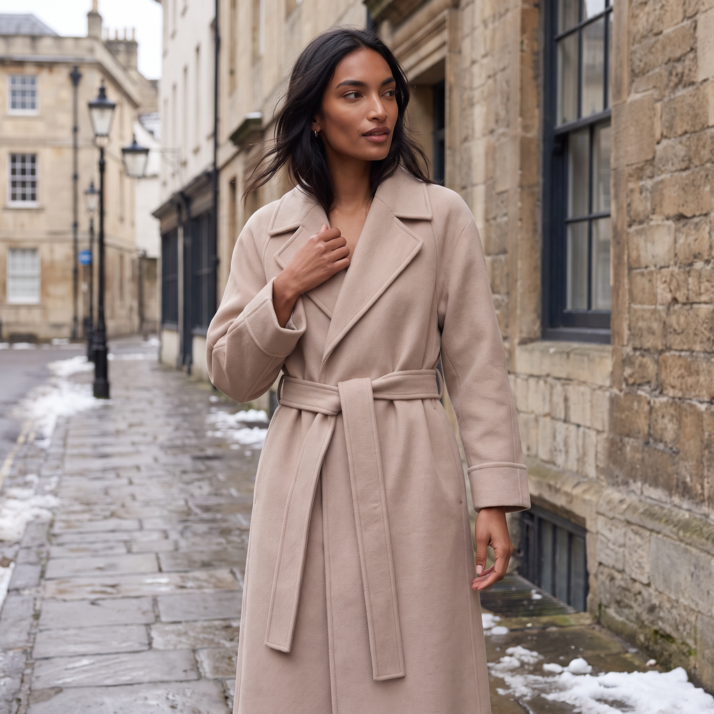 Women's Belted Longline Coat