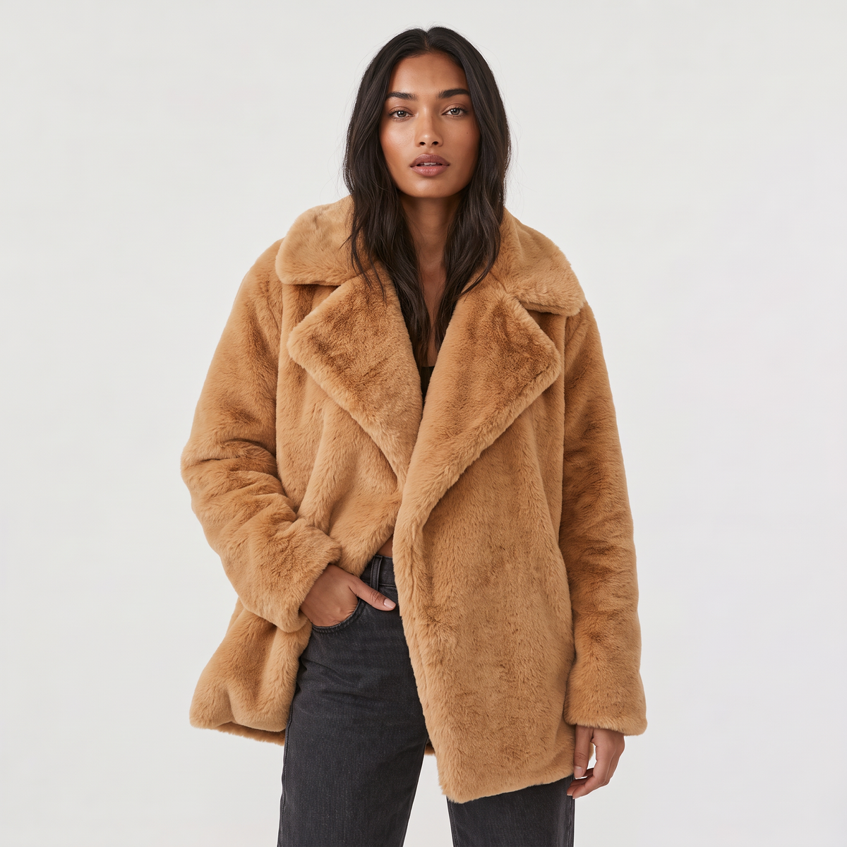 Women's Plush Oversized Short Coat
