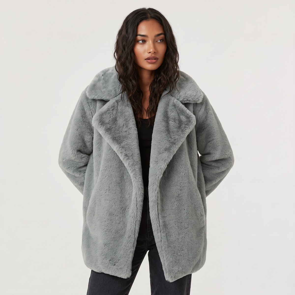 Women's Plush Oversized Short Coat