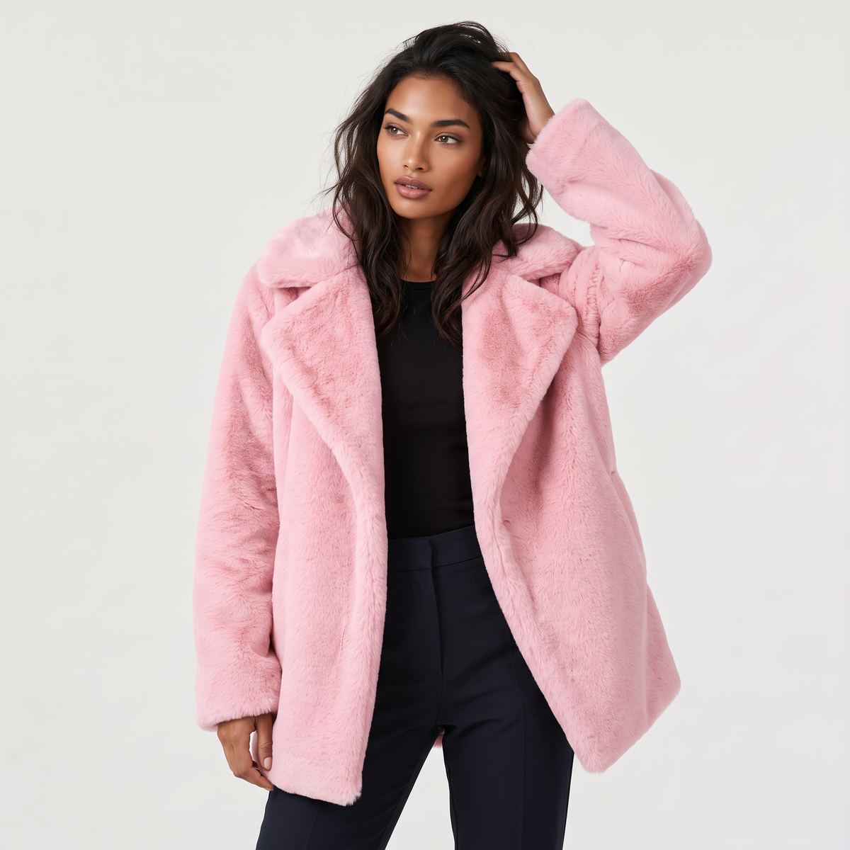 Women's Plush Oversized Short Coat