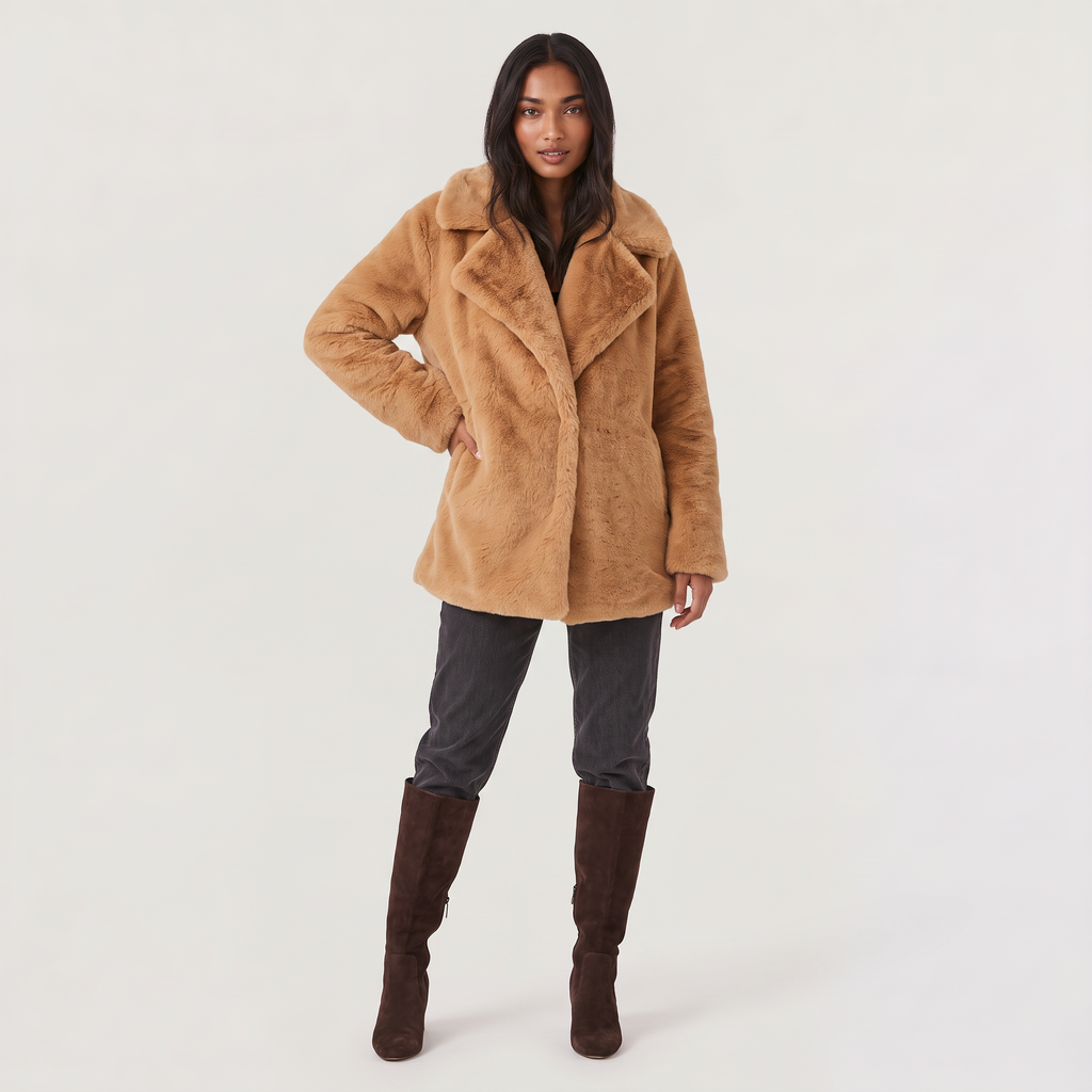 Women's Plush Oversized Short Coat