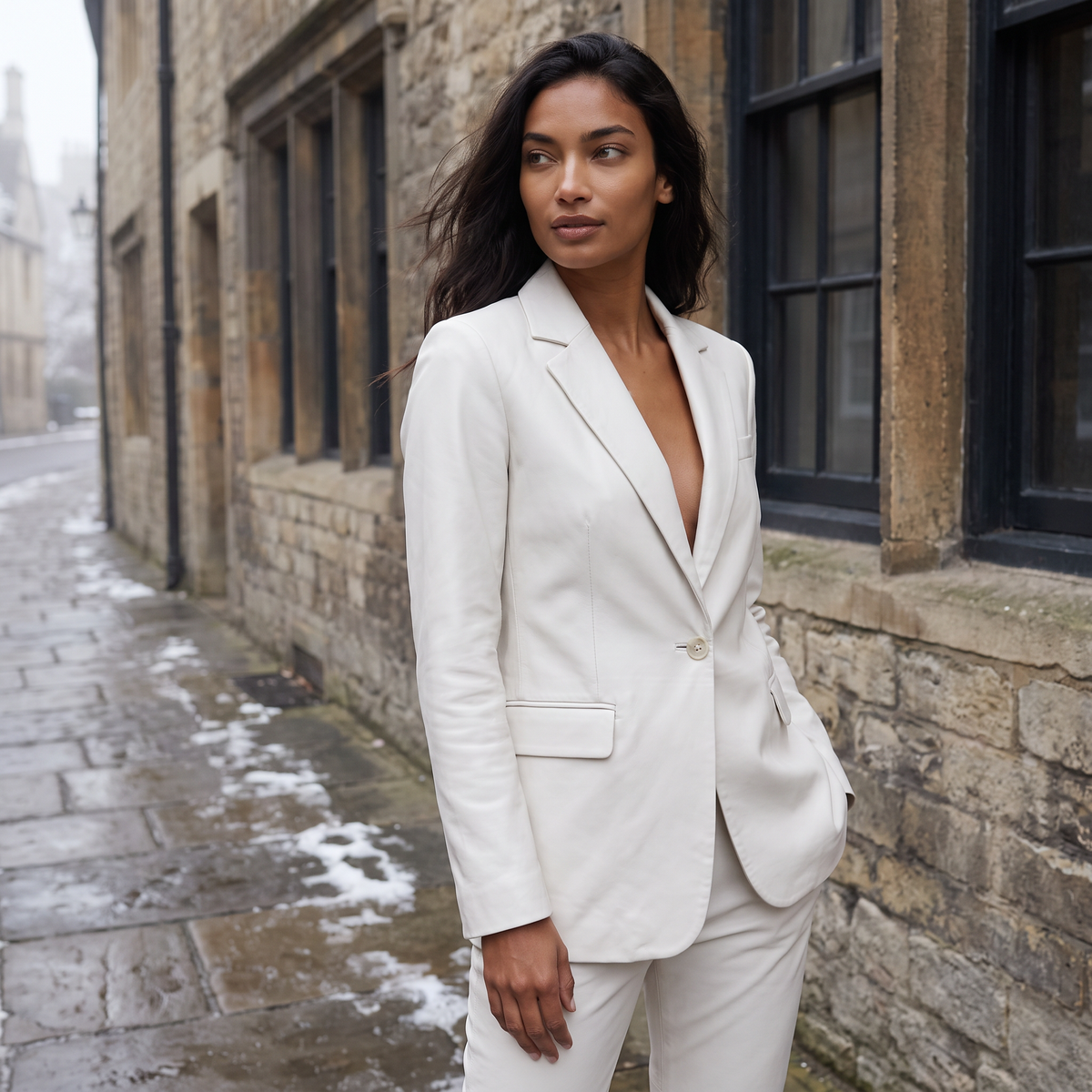 Women's Single-Button Notch Lapel Tailored Blazer