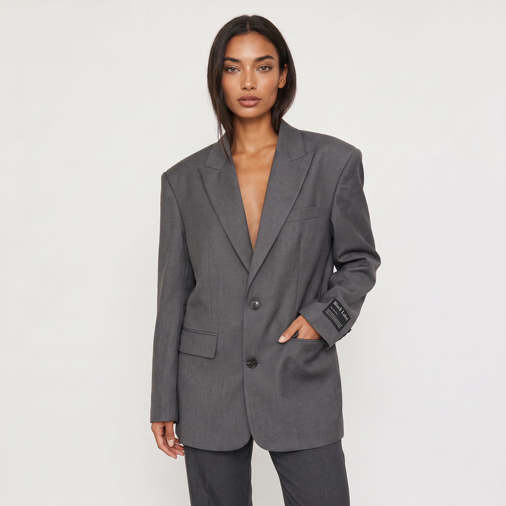 Women's Oversized Notched Lapel Tailored Blazer