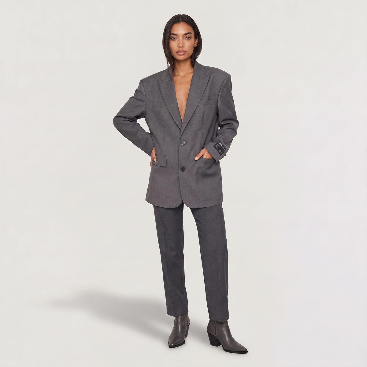 Women's Oversized Notched Lapel Tailored Blazer