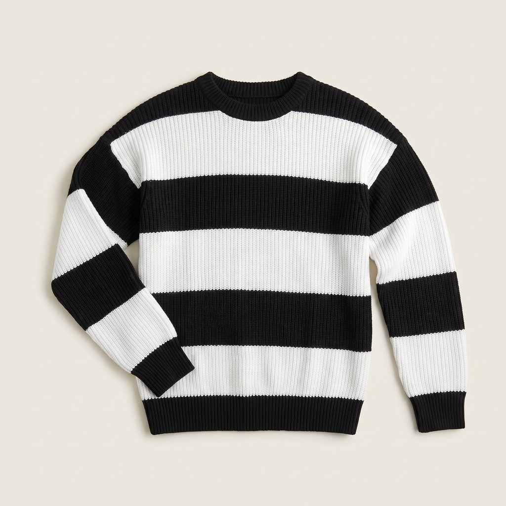 Men's Striped Crew Neck Knit Jumper