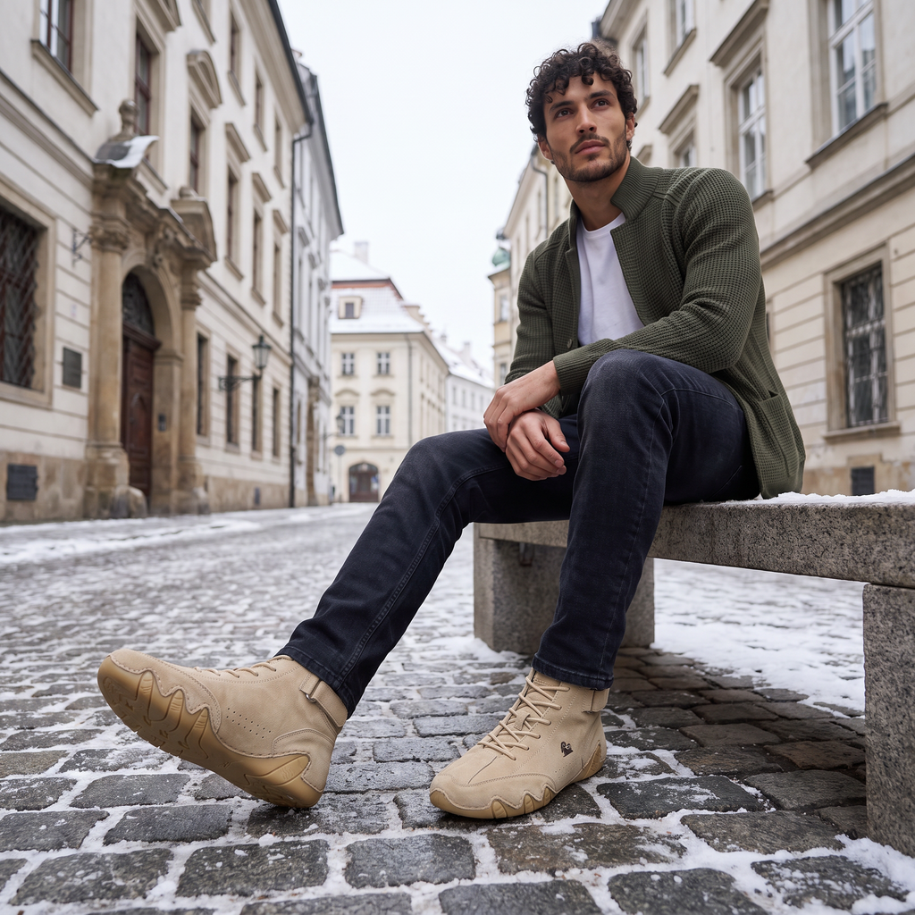 Men's High-Top Lace-Up Walking Boots