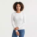 Women's Ribbed Crew Neck Long Sleeve Top