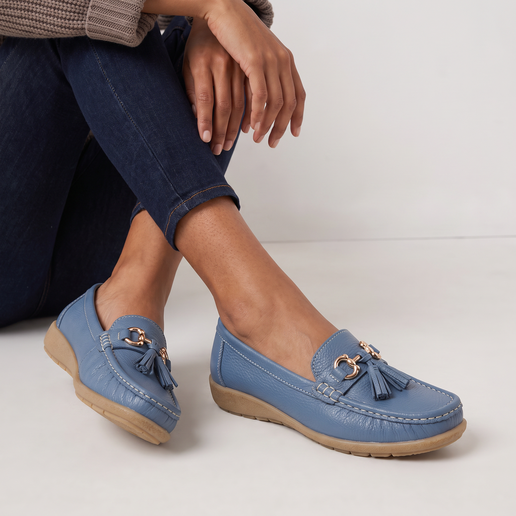 Women's Tassel Detail Slip-On Loafers - Cushioned Insole