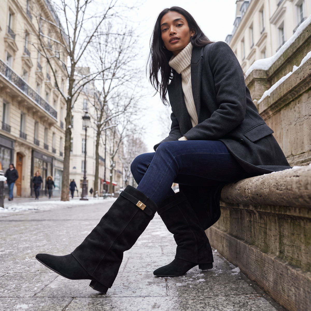 Women's Knee-High Block Heel Boots