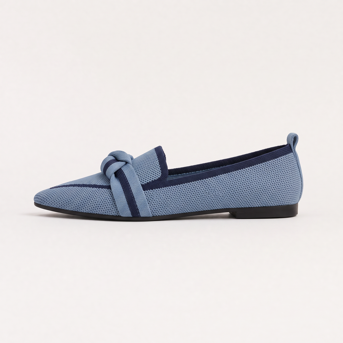 Women's Pointed Knit Slip-On Loafers