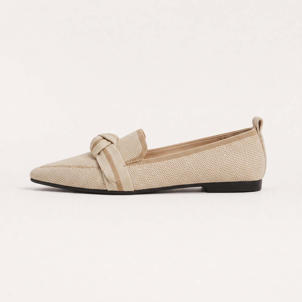 Women's Pointed Knit Slip-On Loafers