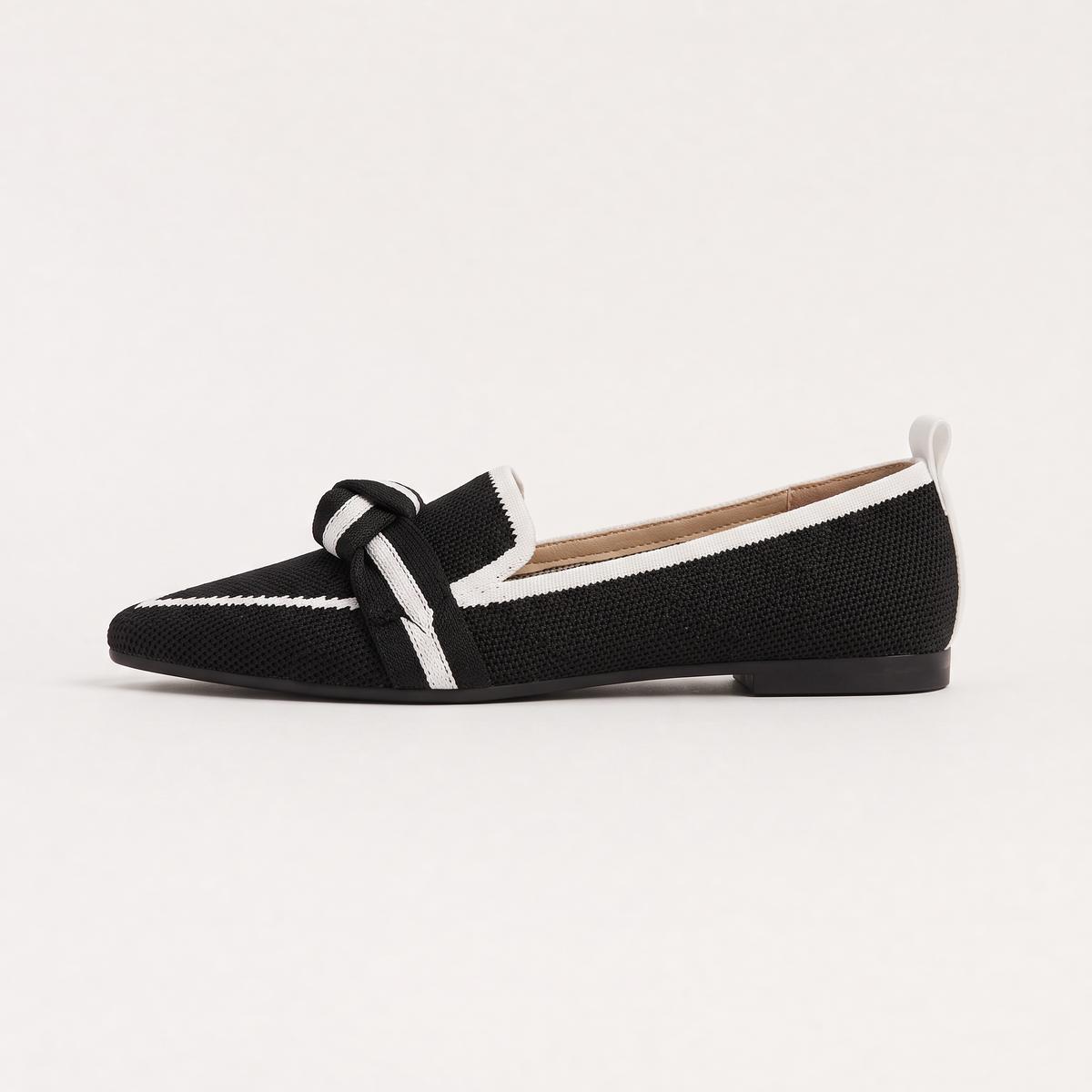 Women's Pointed Knit Slip-On Loafers