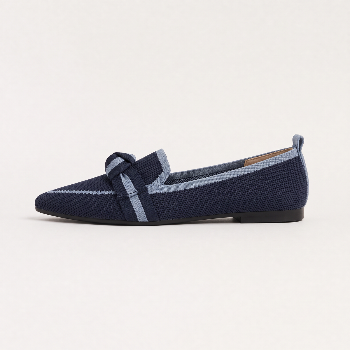Women's Pointed Knit Slip-On Loafers