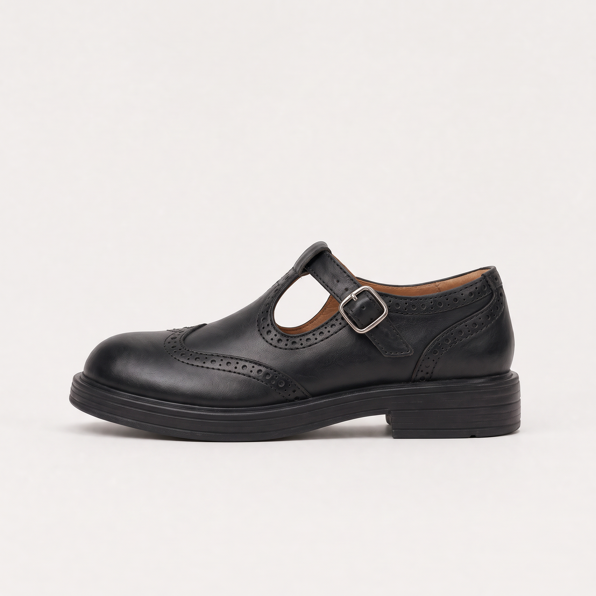 Women's T-Bar Brogue Mary Jane Shoes