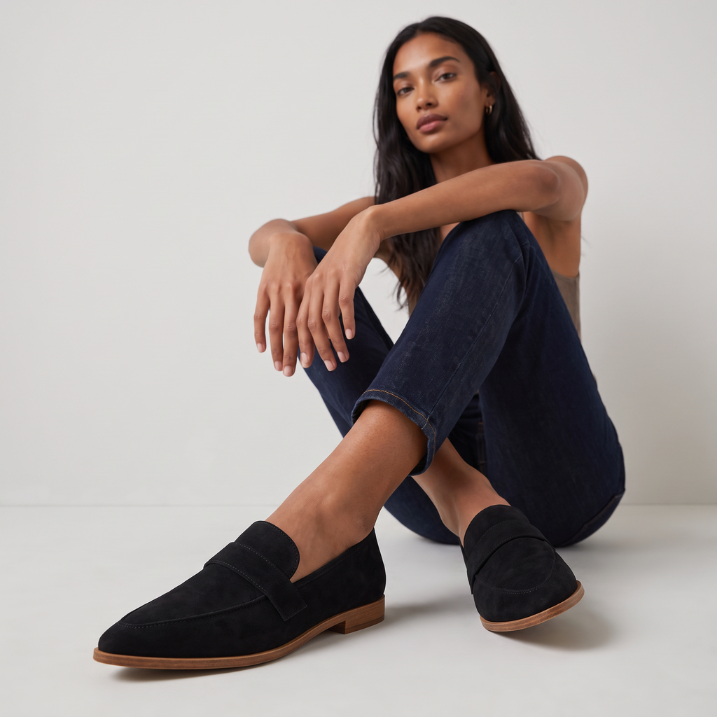 Women's Suede-Look Penny Loafers