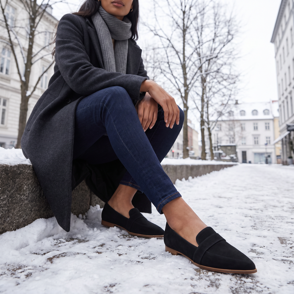 Women's Suede-Look Penny Loafers