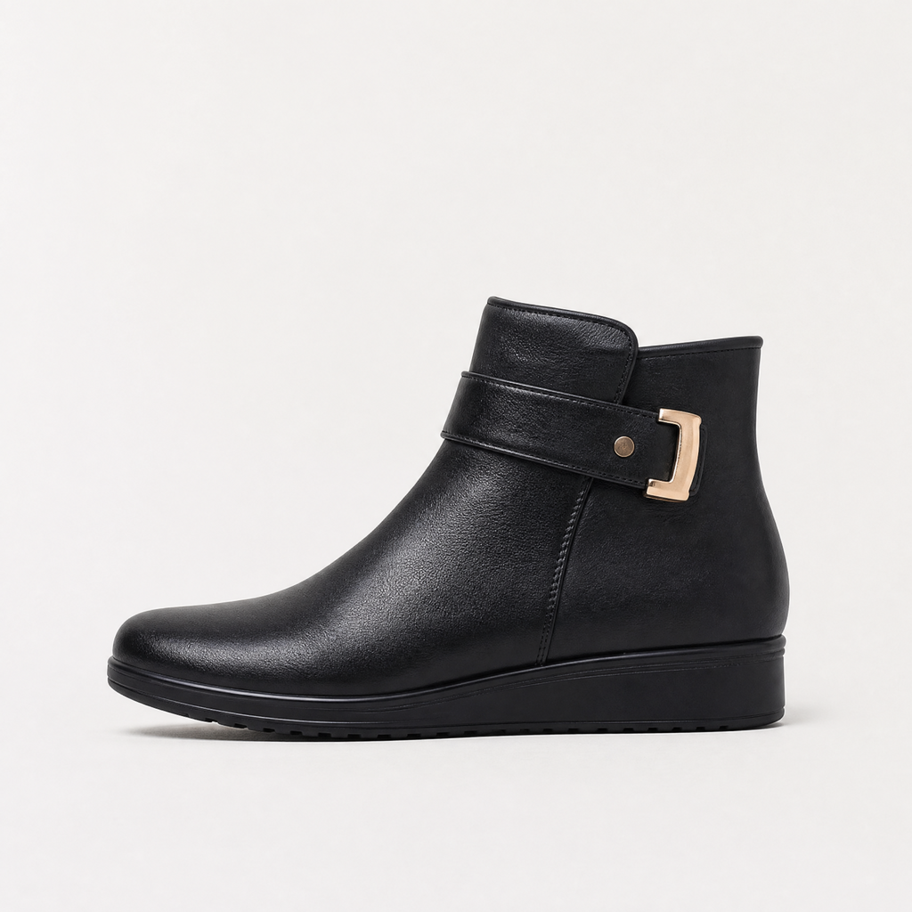 Women's Leather Wide-Fit Pull-On Ankle Boots