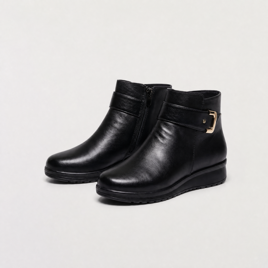 Women's Leather Wide-Fit Pull-On Ankle Boots