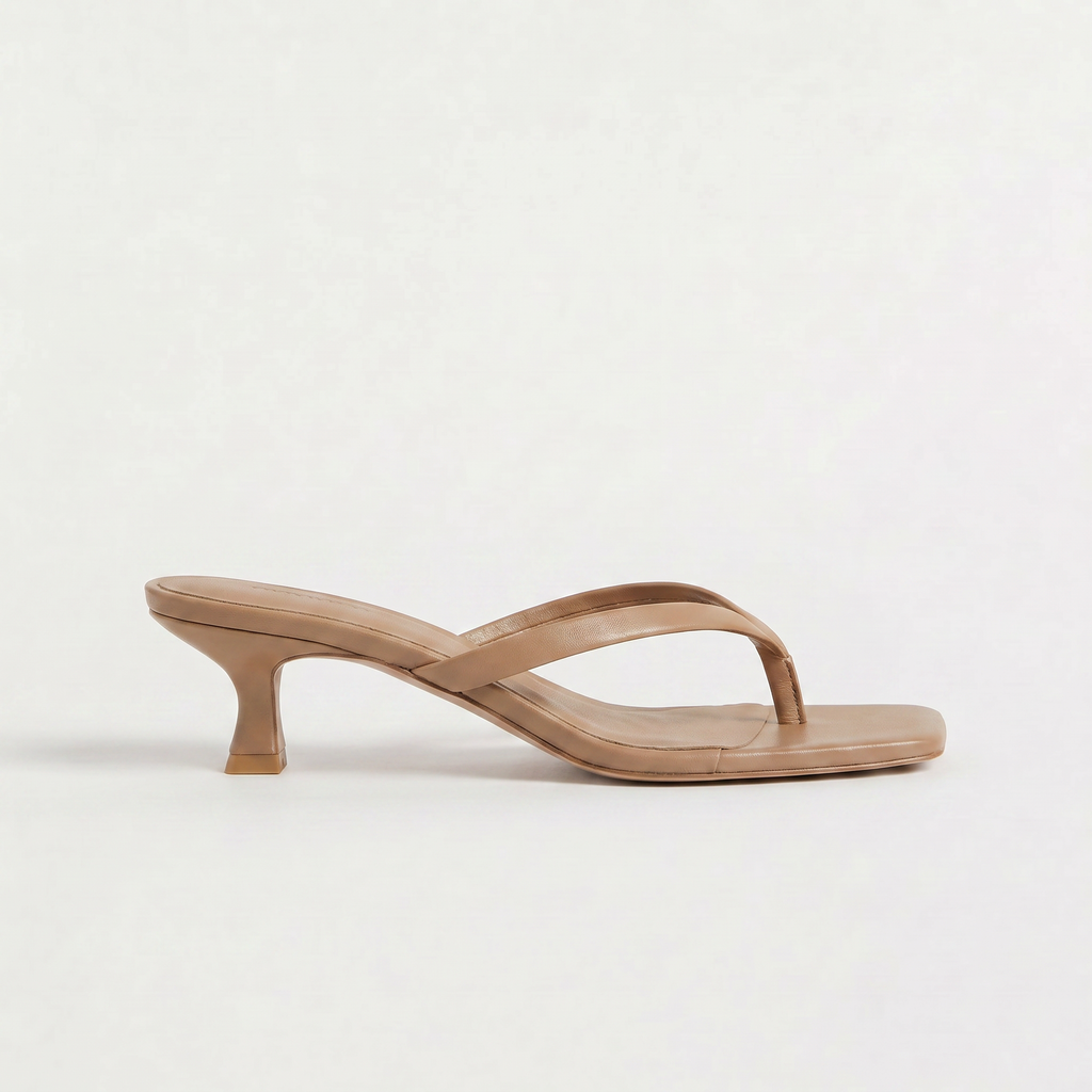 Women's Square Toe Kitten Heel Sandals