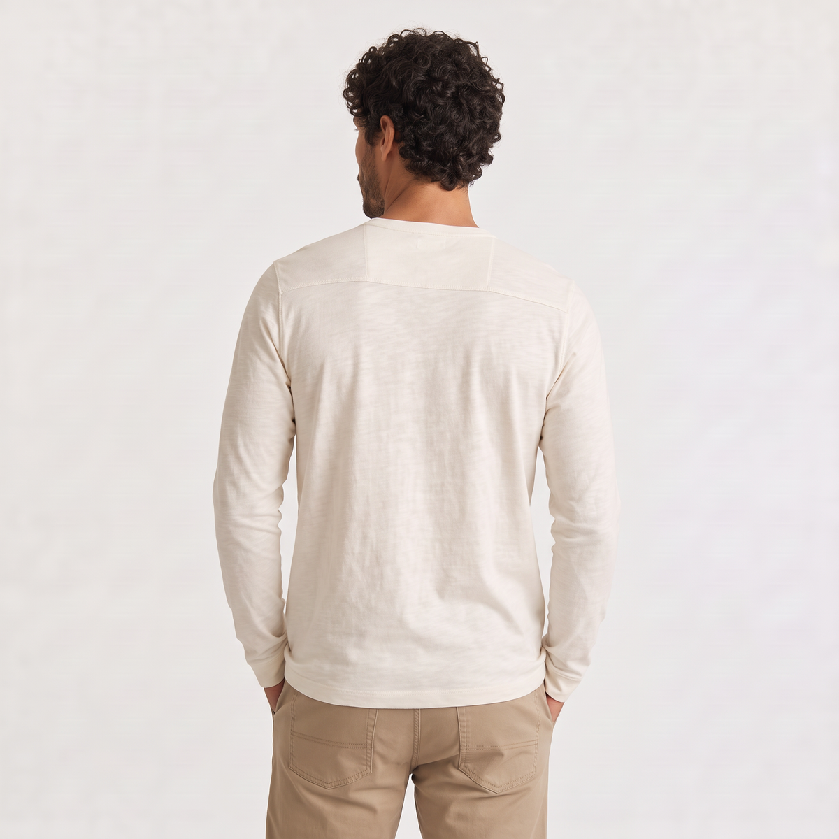 aaMen's Long-Sleeve Henley Casual Shirt